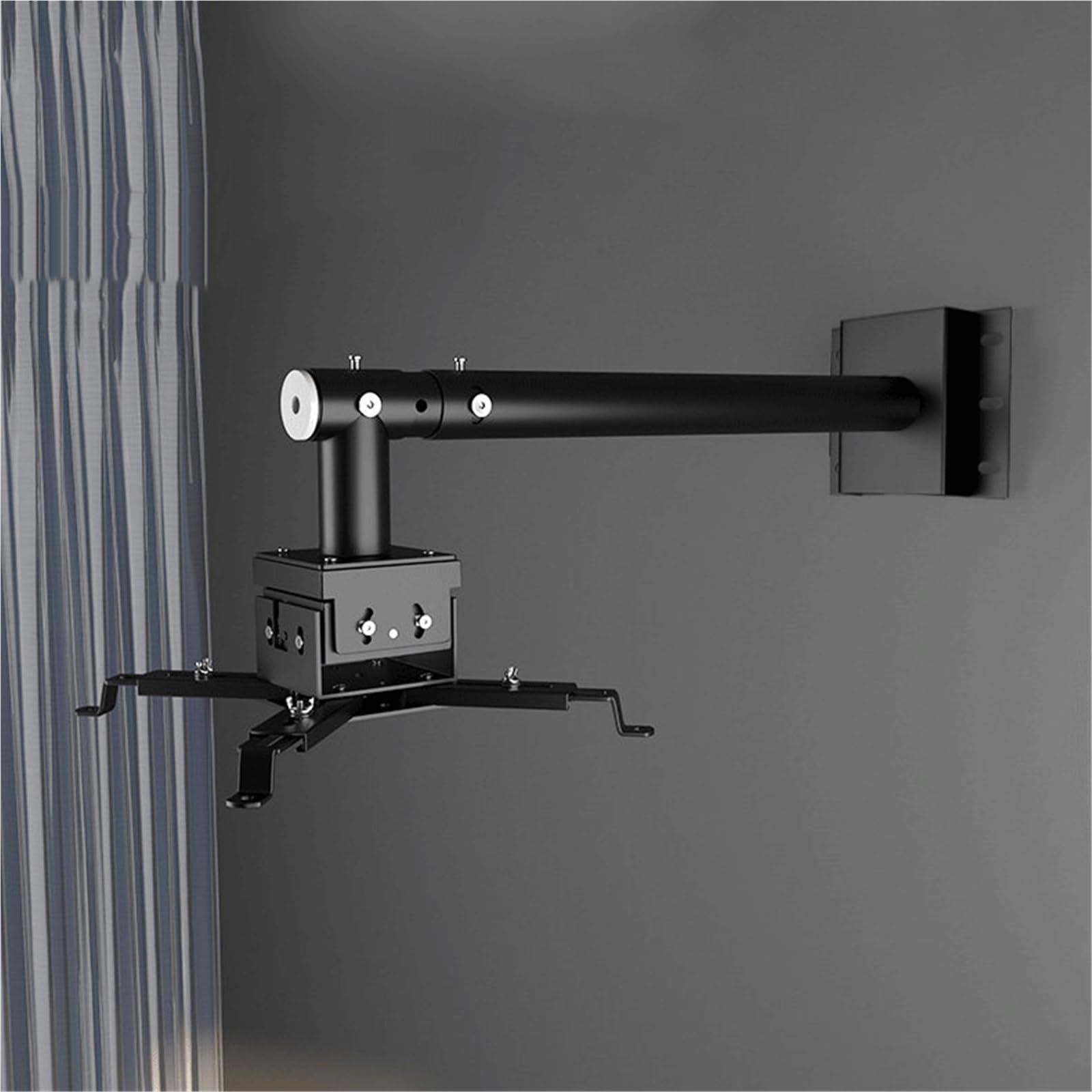 Supporto per proiettore home theater, supporti da parete, supporti per proiezione laterale, supporto da pavimento, supporto da soffitto portatile (nero, grande)