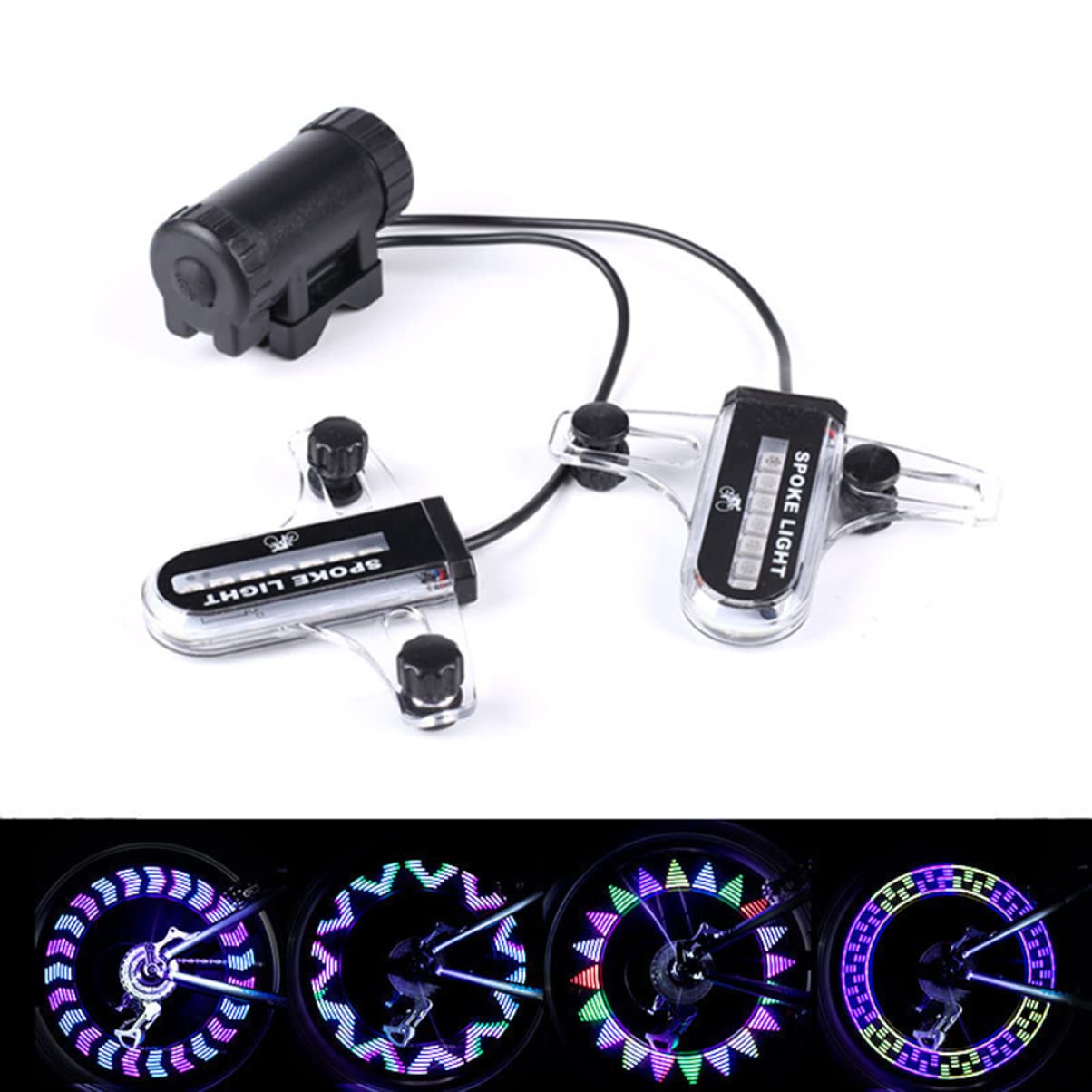 Toddmomy Lot De 3 Lumières De Rayons pour Vélo 14 LED Décorations De Rayons De Roue 30 Motifs Abs Robuste Résistant À Leau Facile À Installer