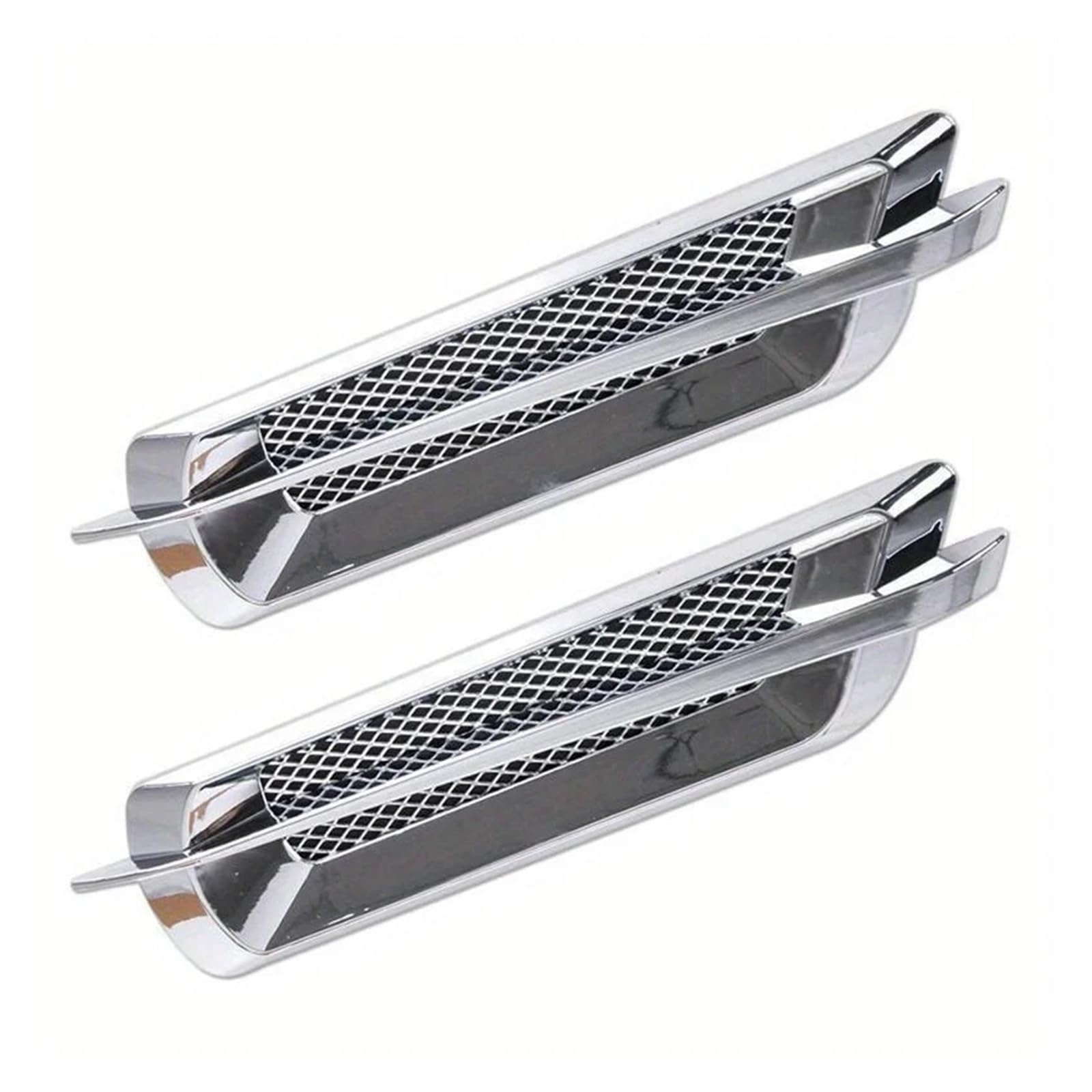 Couvercle d'aération du capot Autocollant universel chromé décoration ventilation latérale garde-boue flux d'air voiture SUV, 2 pièces, décoration générale automobile