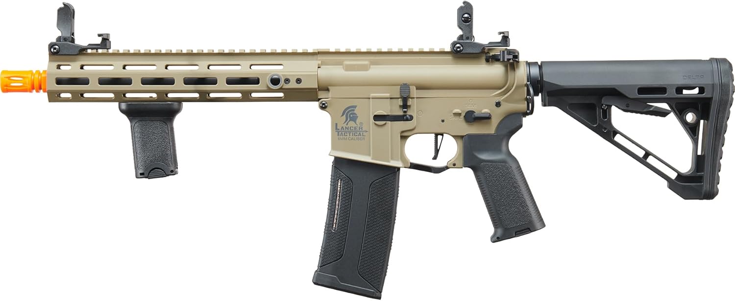 Lancer Tactical Gen 3 Programmable Trigger Hellion MLOCK 10" Lightweight Durable Polymer M4 Airsoft MLOK AEG w/Lipo Battery & Charger (ETU & MOSFET Included)