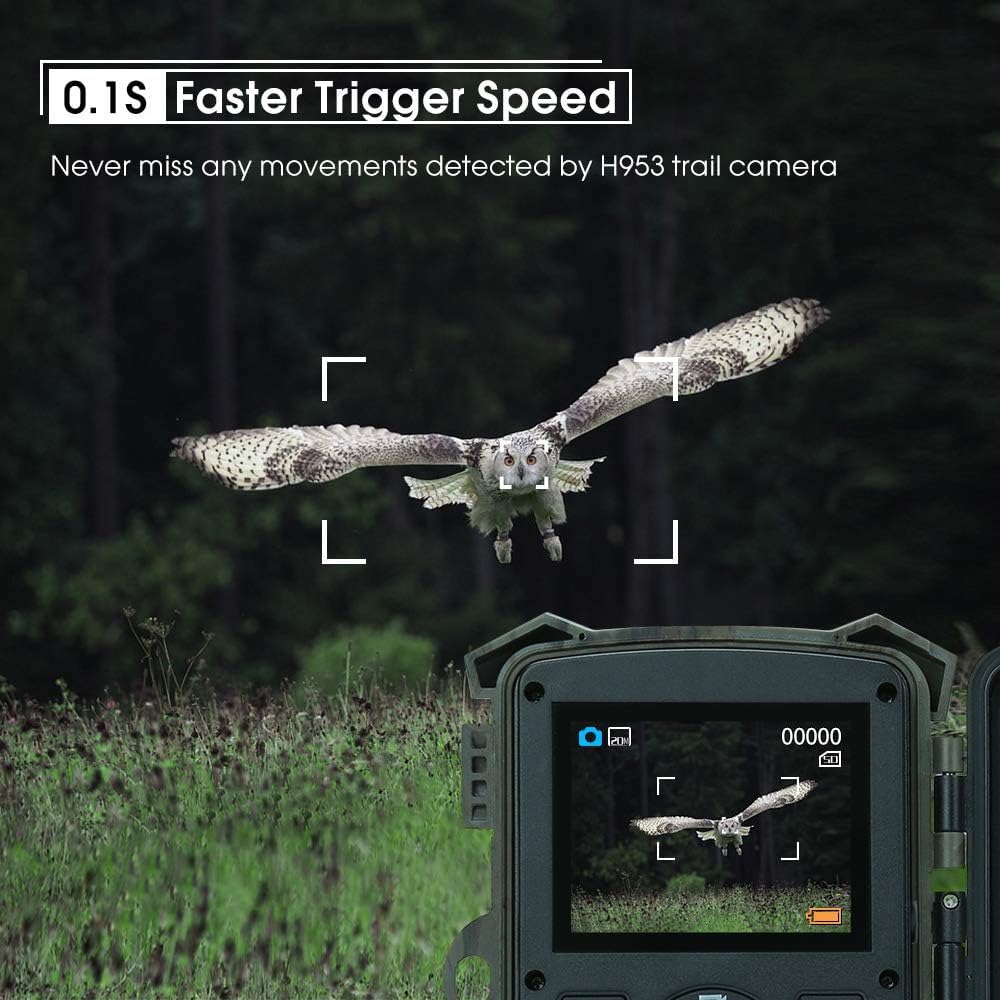 COOLIFE Fototrappola 4K 48MP Fotocamera Caccia Visione Notturna Fino a 35m Videocamera da Caccia con 46pcs IR LEDs,Velocità di Trigger 0,1 s, Impermeabile IP66, Supporto Fino a 512GB