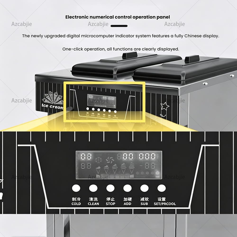 Machine à Glace à L'italienne Mono-Parfum pour Usage Commercial Et Domestique, 450 W, Production De 4 à 5 Kg/H, écran LCD Intelligent, Idéale pour Cafés Et Restaurants Gray-110V