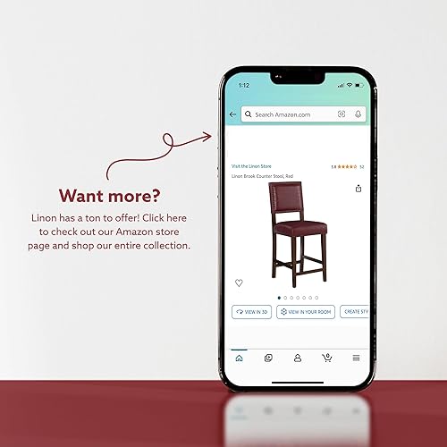 Miniatura 17 de Linon Brook, taburete de mostrador caramelo, 19 pulgadas de ancho x 22 pulgadas de profundidad x 40.5 pulgadas de alto, Carmel