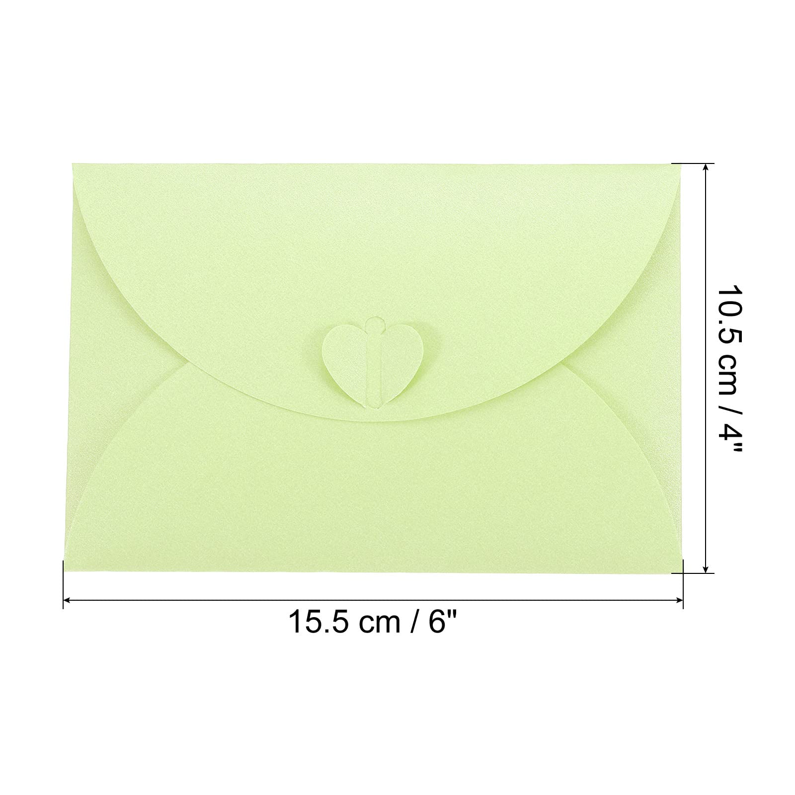 PATIKIL Gift Card Envelopes, 50 Pack Heart Shaped Clasp Photo Gift Card Holders Mini Envelope for Birthdays Weddings Green - Image 2
