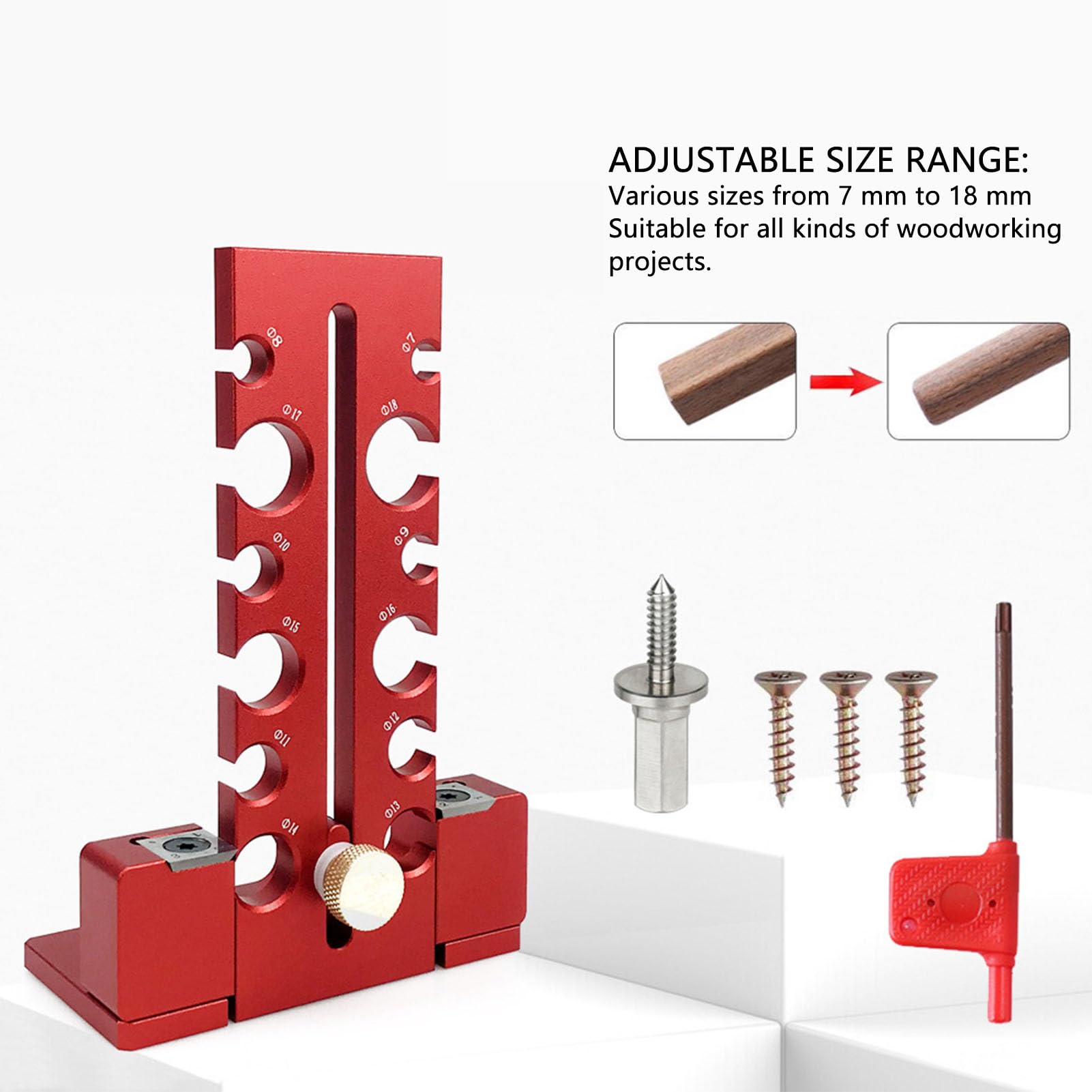 Annadue Regolabile per Spinotti 7mm a 18mm per Lavorazione del Legno