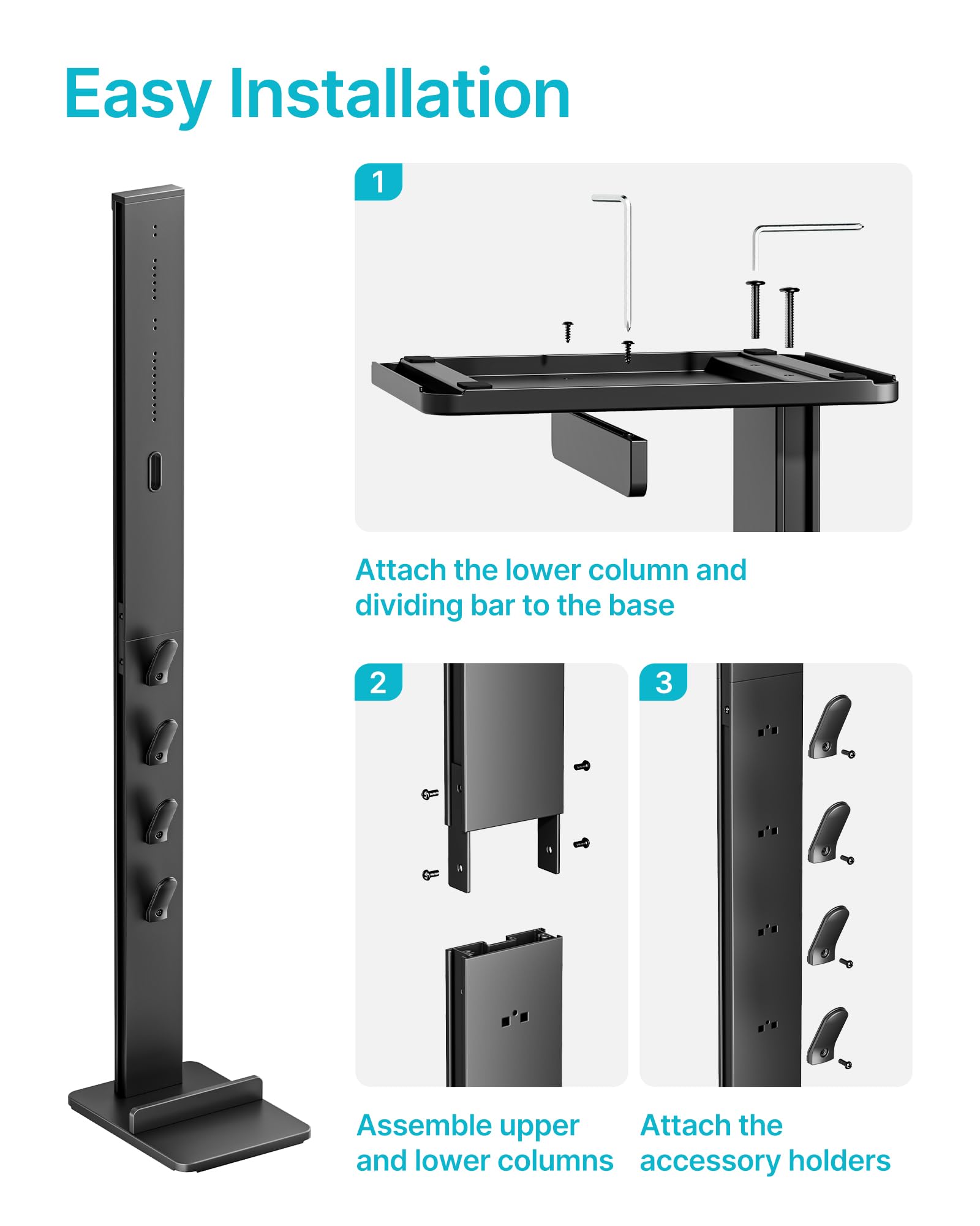 PEGZONE Soporte Aspiradora para Dyson Gen5 V15 V12 V11 V10 V8 V7 Negro | Compatible con Dyson, Soporte con 4 Ganchos, sin Taladrar, Guarda la Aspiradora y Todos los Accesorios