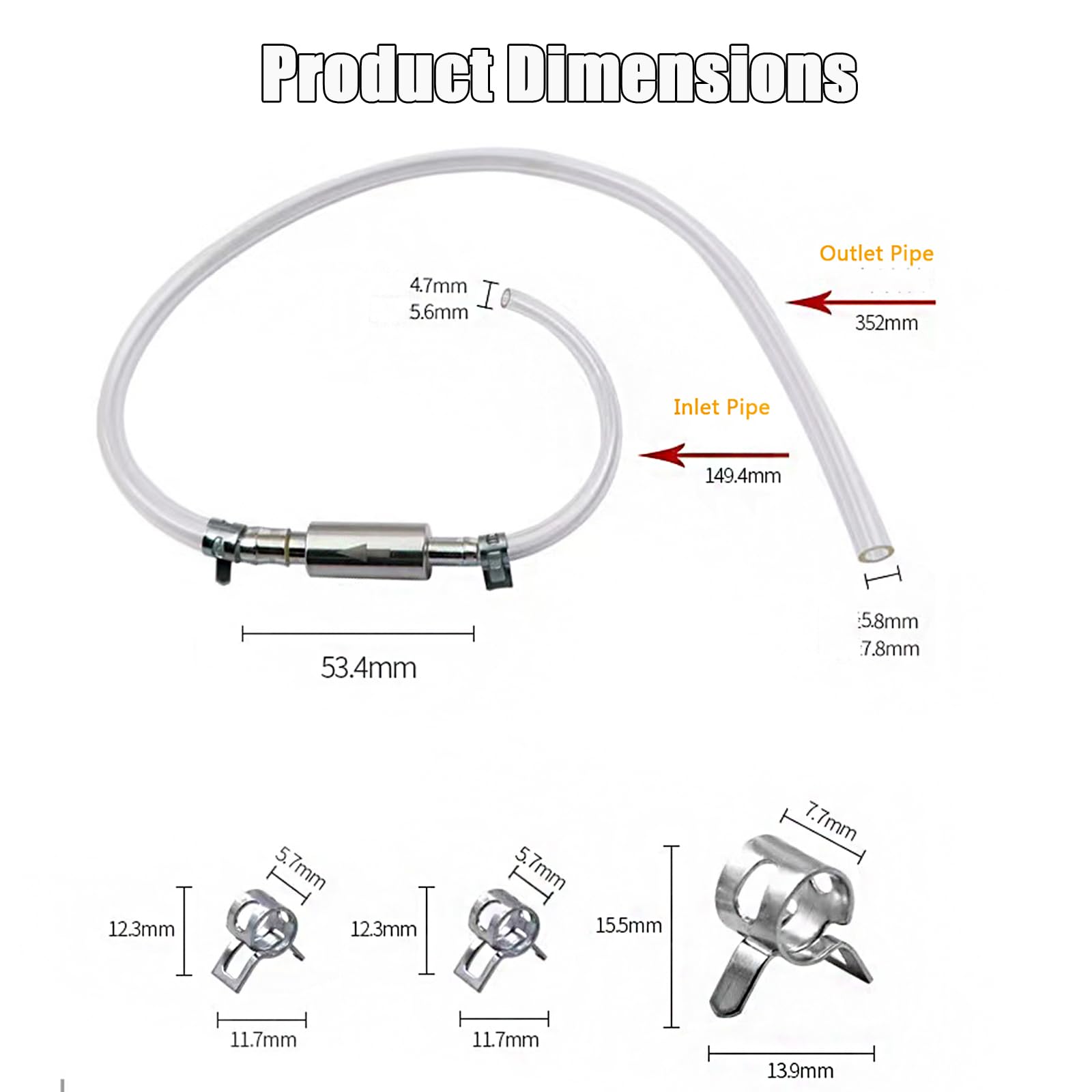 Brake Bleeder Kit Hose One Way Check Valve Bleed Tool Car Motorcycle