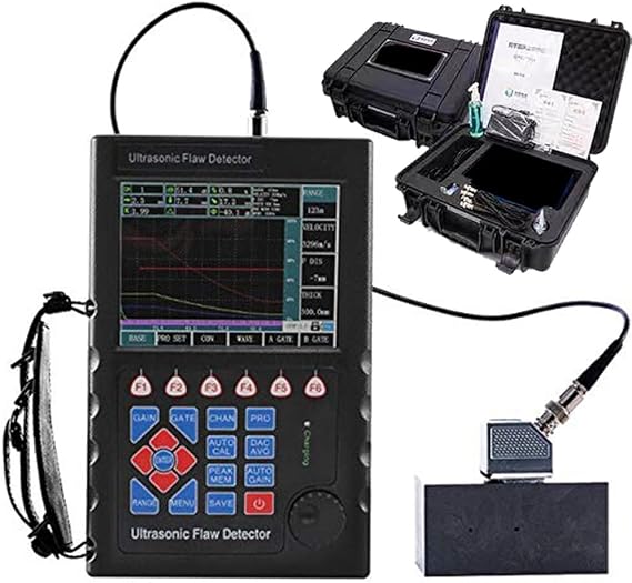 Ultrasonic Flaw Meter Detector Portable Ultrasound Flaw Detector with IP65 Standard 6dB DAC Functions Big Memory 500 A Graph 0 to 10000mm Automated Gain and Gain Scan for Weld Inspection
