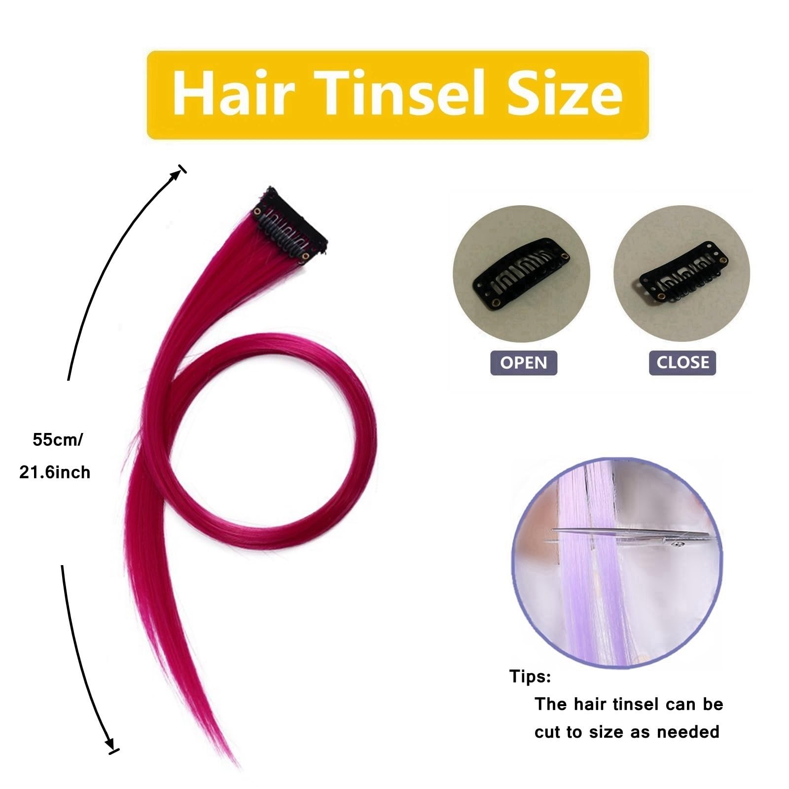 Nishine 8"x5" Long Floral Unicorn Horn Headband + 18 PCS Pony Mane Hair Tinsel for Making Your Horse a Unicorn Holloween Wedding Party Decor (Rainbow) - Image 4