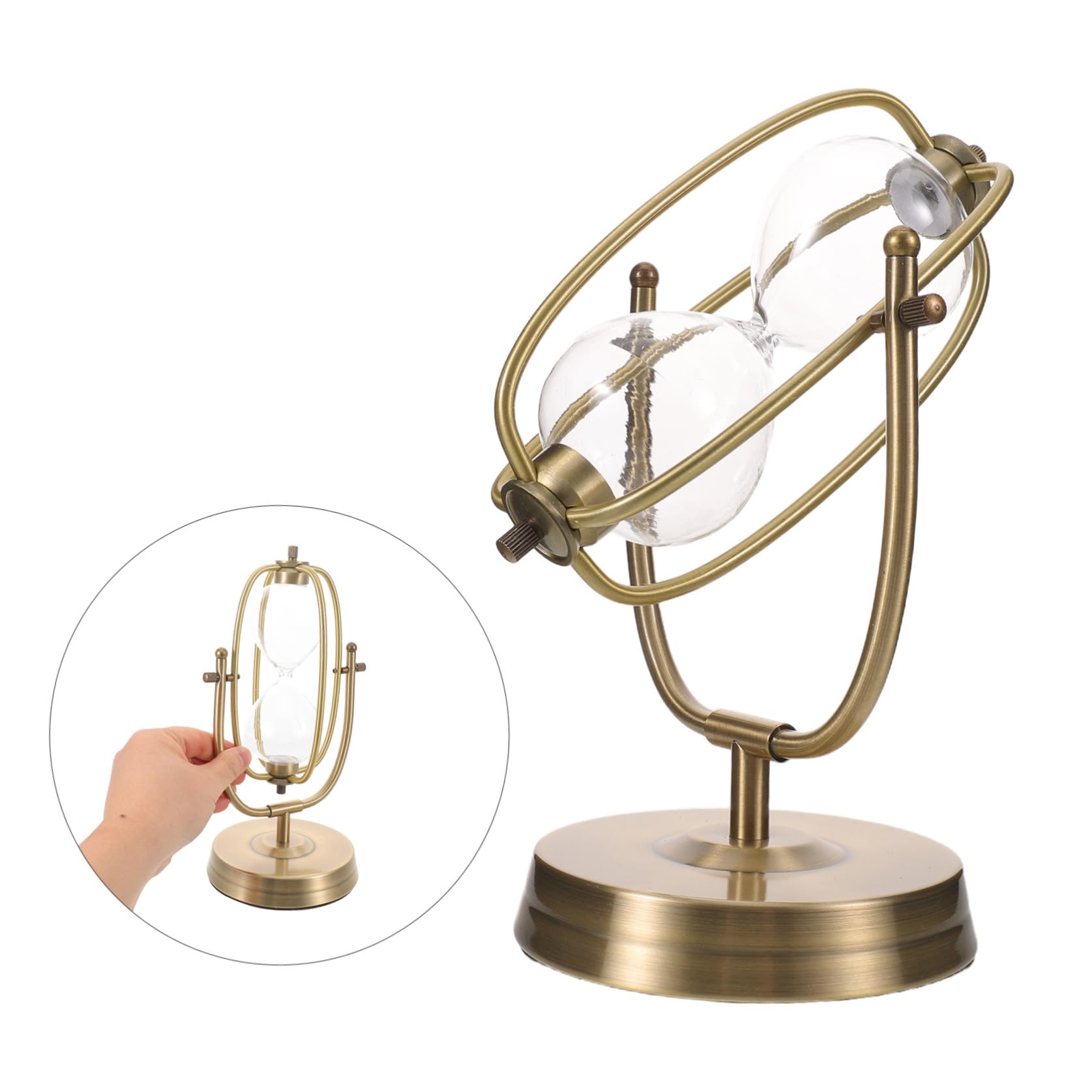 Reloj de Arena Marco de Metal Dorado Vacío Rellenable de 25cm