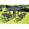 46steelsquarepicnictableexpandedmetaloutdoortableblack  Urban Country Home Decor 46 steel square picnic tableexpanded metal outdoor table black  urban country home decor