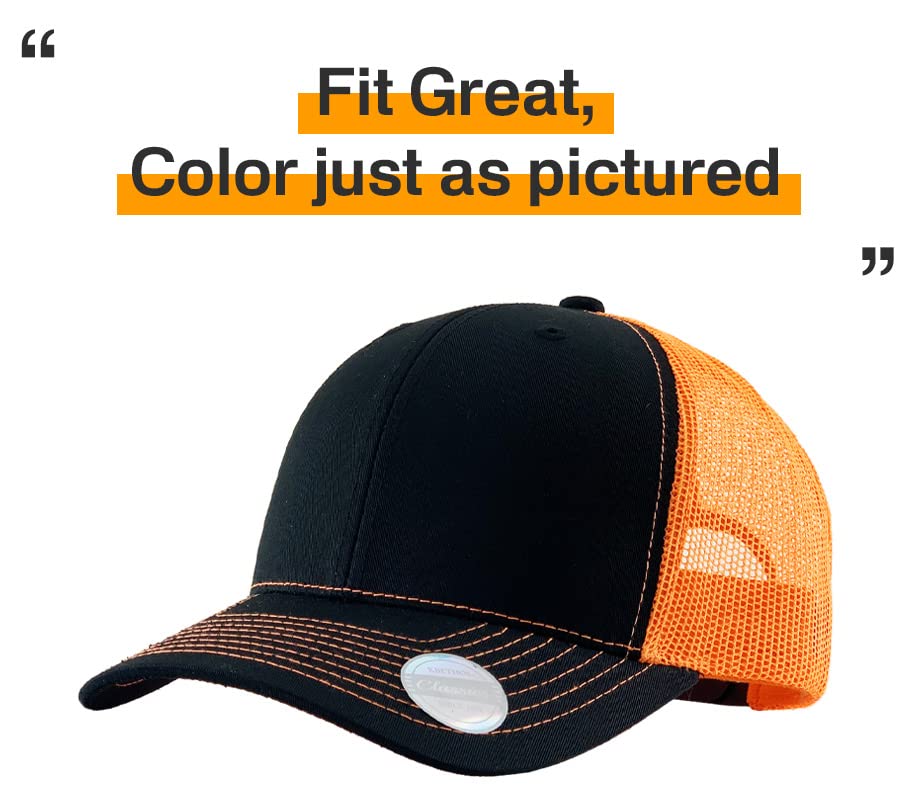 Image of Classic 6 Panel Cotton Twill Mesh Trucker Cap Hat Adjustable Snapback Hat