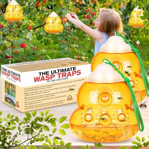 Protecker Wasp Trap Outdoor Hanging, Bee Traps Catcher, Effective Outdoor Wasp