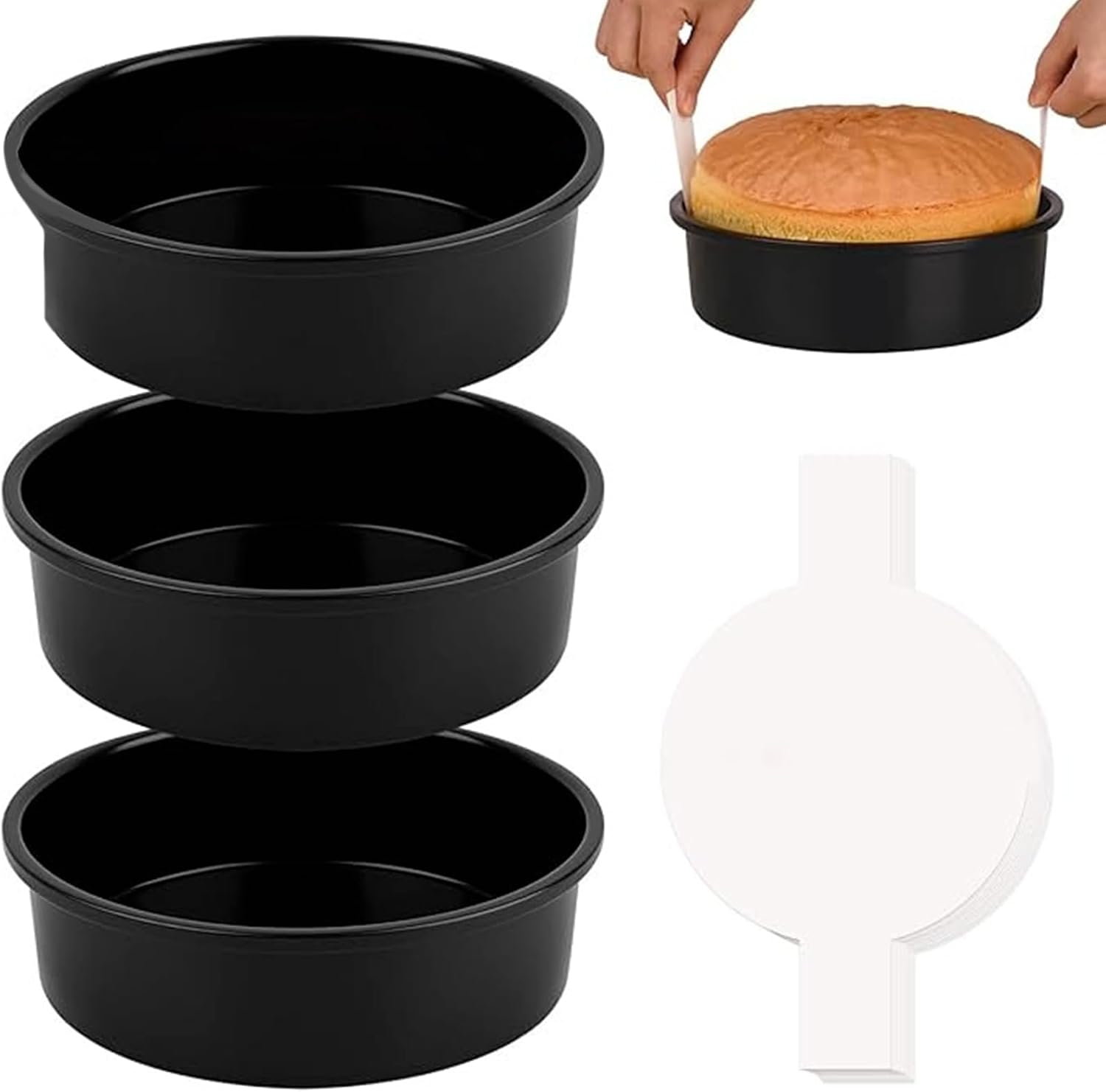 Baking Pans Set Nonstick Cake Molds Set Stainless Steel Texture Kitchen Bakewares Baking Molds Suitable for Oven Heating