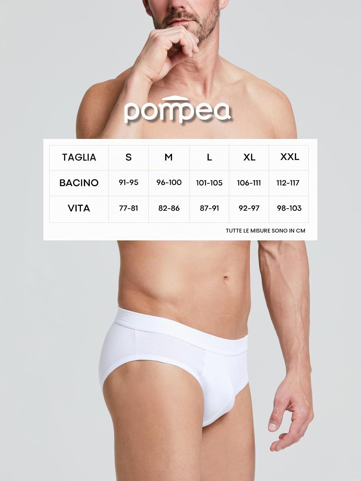 POMPEA 6 Pezzi Slip Uomo in Cotone, Mutande in Tessuto Jersey con Cinturino Elastico in Vita