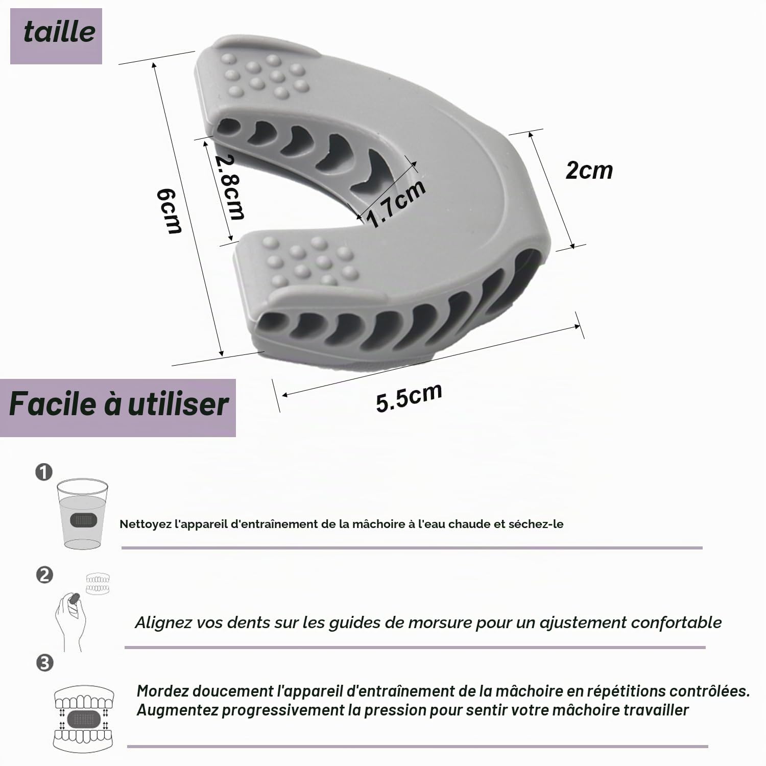 Exerciseur de mâchoire lot de 3 entraîneurs 18,1 kg 22,7 kg 27,2 kg