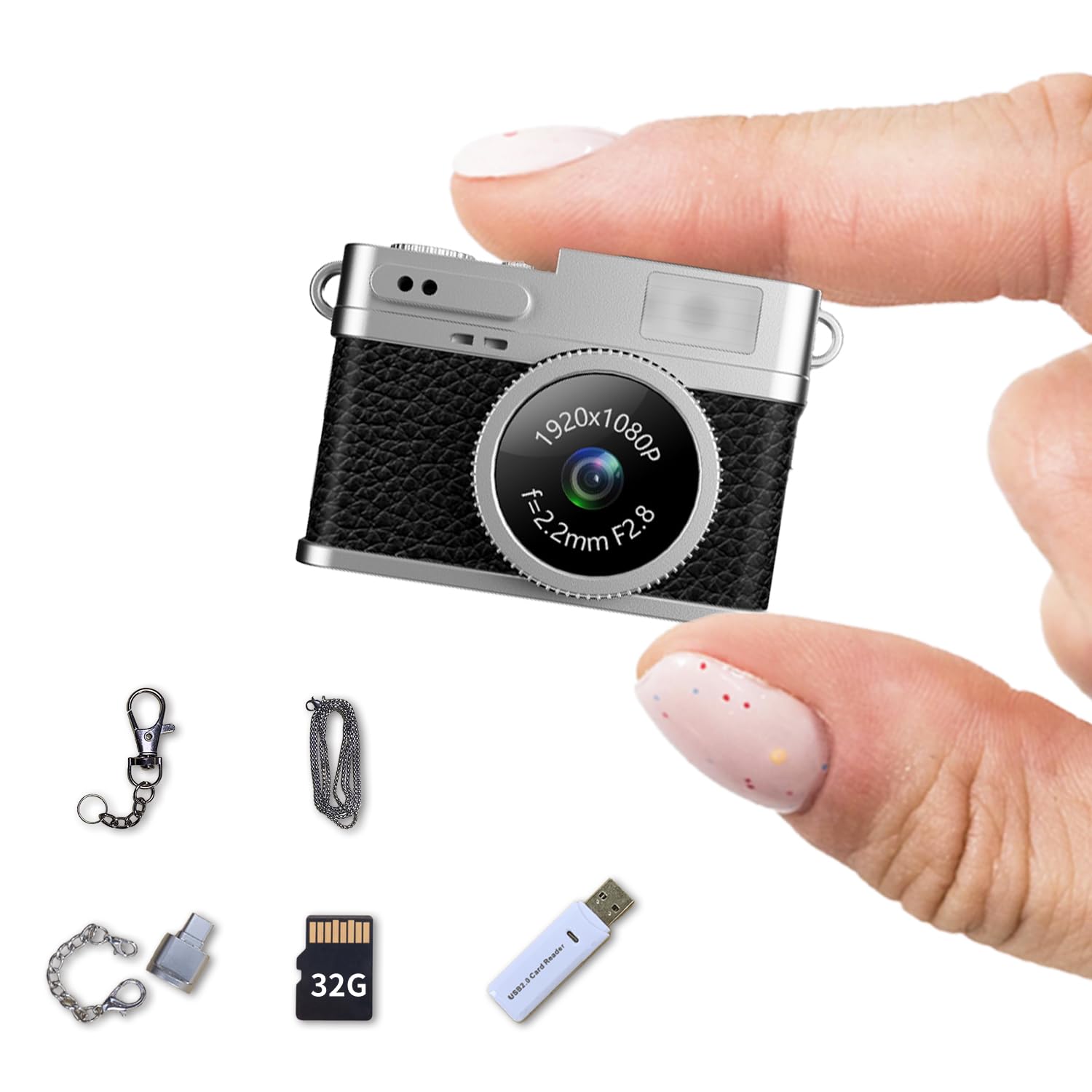 Mini fotocamera digitale retrò FHD 1080p FHD, piccole fotocamere portatili piccole e compatte vintage, registratore video tascabile con scheda da 32 GB per registrare viaggi e studi (nero)