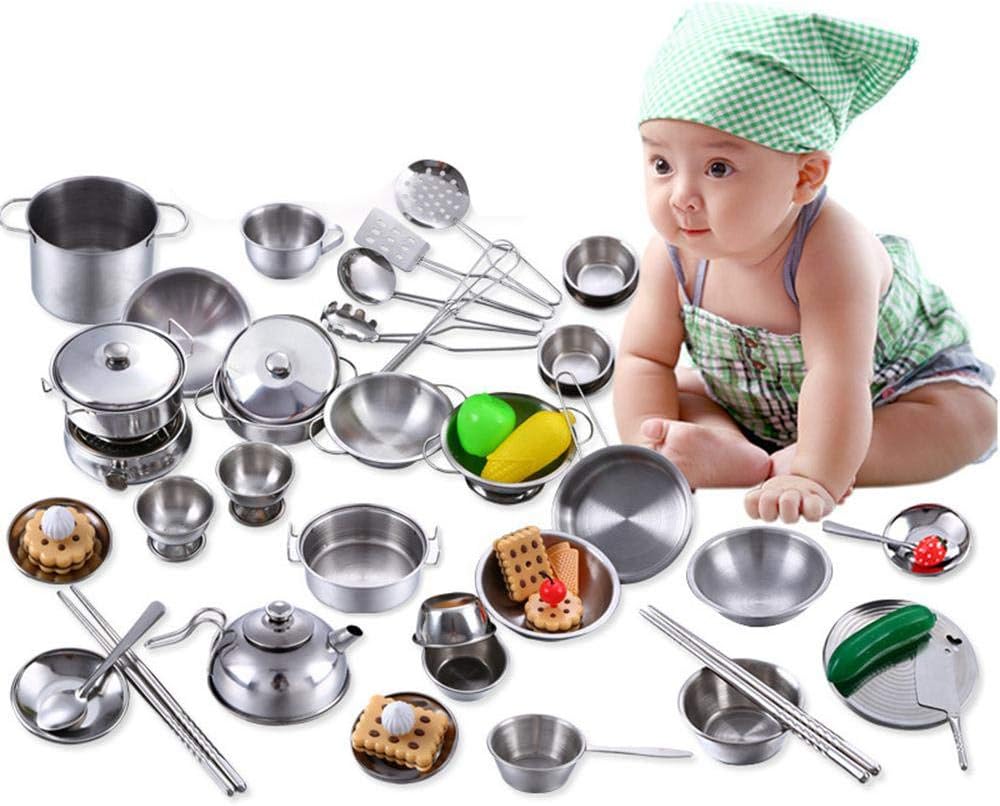 AOLVO Play Cooking Set -16, Prentend Play Kitchen Accessories with Stainless Steel Cookware Pots and Pans, Cooking Utensils, Fun Cut Vegetables Toy Fake Food Grocery Playset for Toddlers Girls Kids