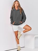 Vista 9 de ANRABESS - Sudaderas con capucha para mujer, sobre talla, de vellón de manga larga, modelo de 2024, para otoño