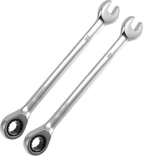 FAATCOI Juego de 2 llaves de trinquete de 0.394 in con llave combinada, movimiento de 5  y 72 dientes para un espacio apretado
