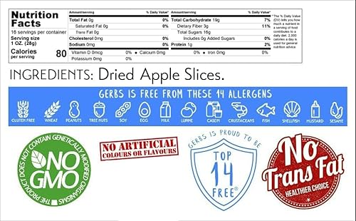 Miniatura 9 de Frutas secas GERBS, Top 14 libres de alergia alimentaria, sin sulfuro, sin conservantes, sin OMG, vegano