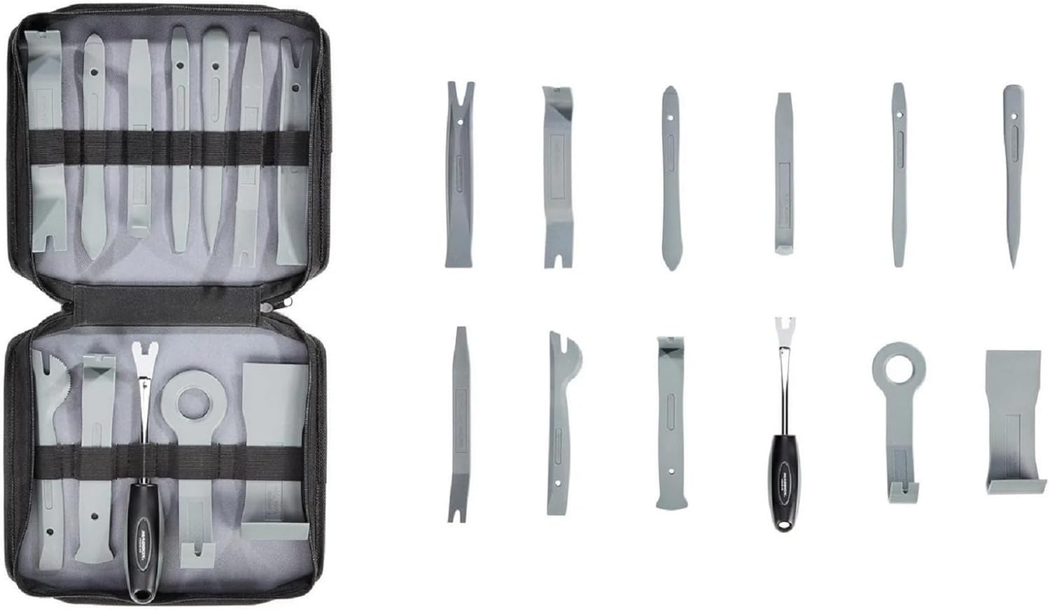 Trim Panel Scraper Kit with Zippered Storage Pouch - Comprehensive Selection of 12 Tools for Removing Interior and Exterior Trim Pieces Without Causing Damage, Compatible with Maddox Trim Tools