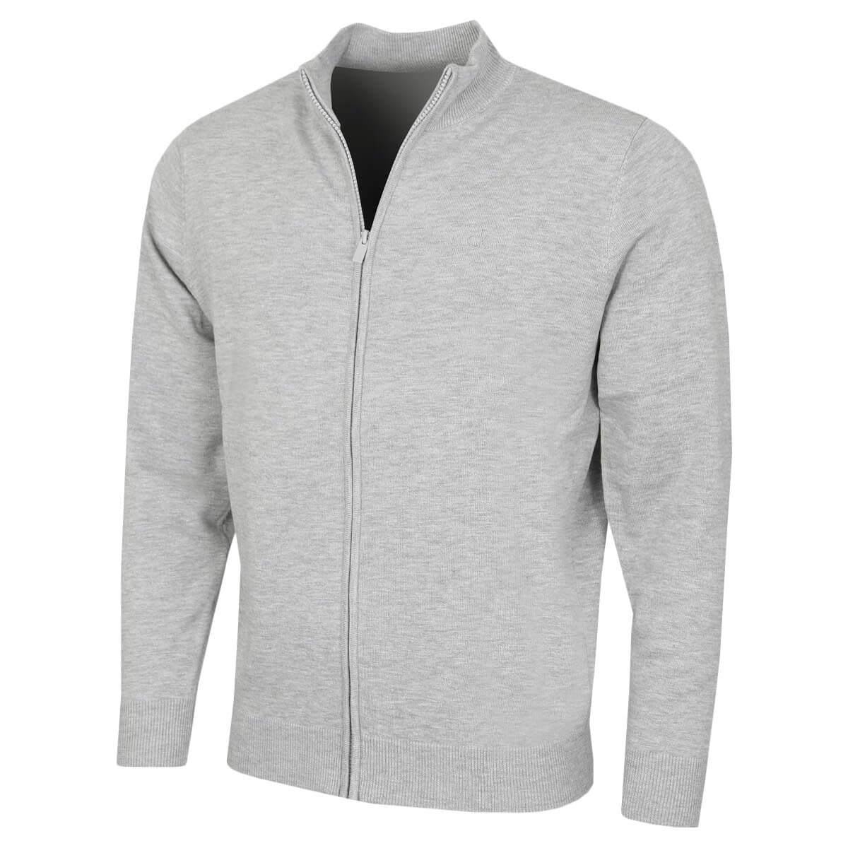 Calvin Klein Men's Silver Marl Cleveland Full Zip Sweater - S