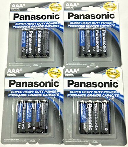 Panasonic 16PC AAA Batteries Super Heavy Duty Power Carbon Zinc Triple A...