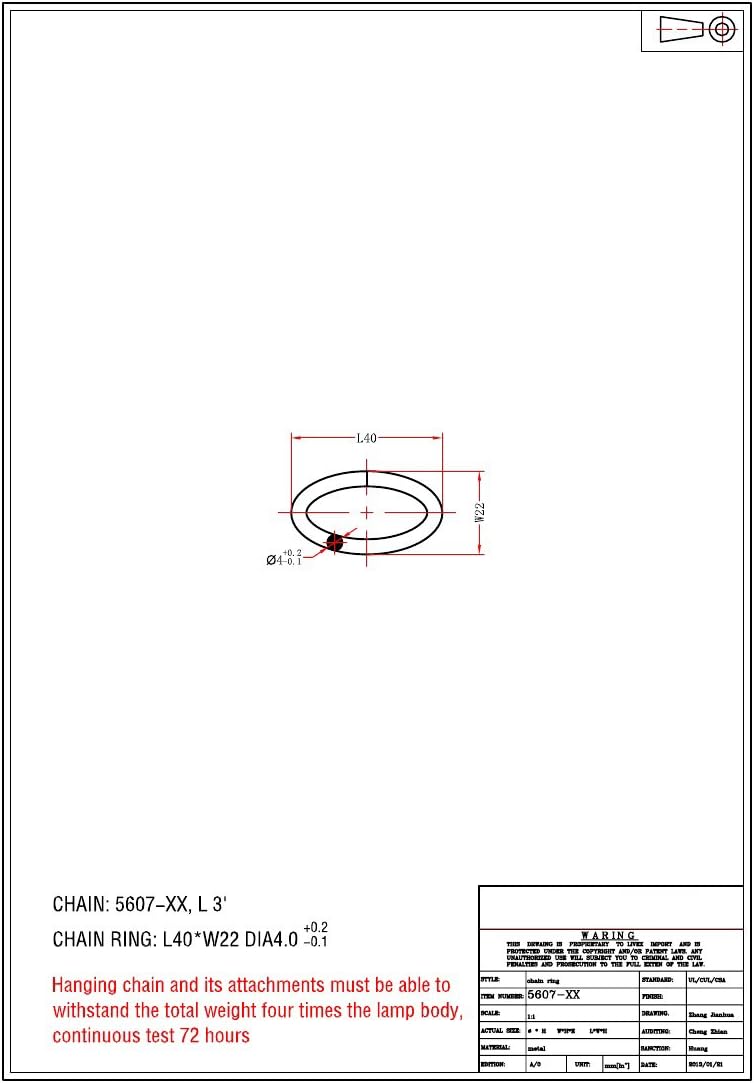 Livex Lighting 5610-63 Accessories Light Extra Heavy Duty Decorative Chain, Verona Bronze