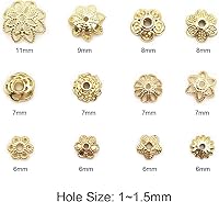 Vista 4 de INSPIRELLE 120 tapas de cuentas chapadas en oro de larga duración de metal de filigrana con forma de copa para joyería, pulseras, collares