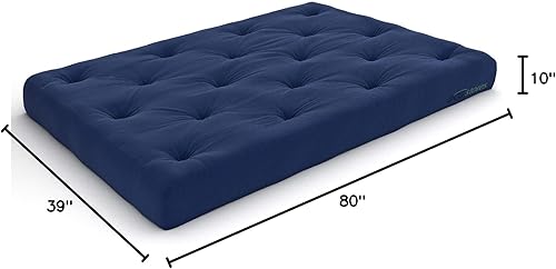 Miniatura 79 de Nirvana Futons Colchón de futón completo de 6 pulgadas, sarga azul marino, fabricado en Estados Unidos Azul marino (Navy Twill),Negro (Black
