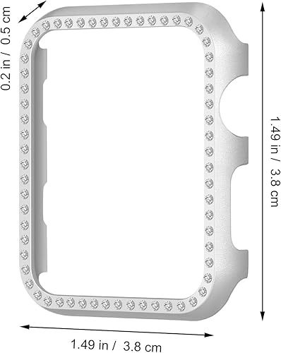 Miniatura 2 de Aleación de aluminio brillante Rhinestone Smartwatch Funda protectora parachoques para serie Sport Edition Plata