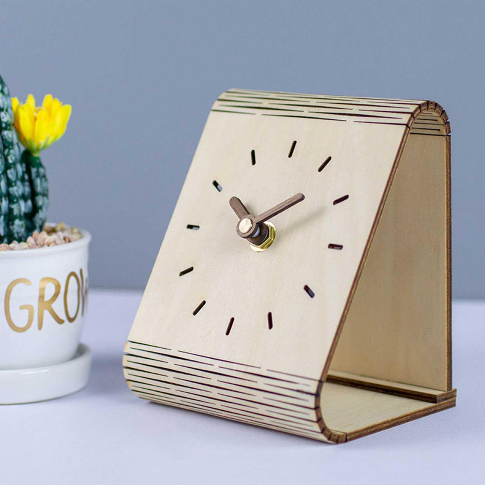 Orologi da Parete, Orologio da Tavolo Silenzioso Moderno in Legno Soggiorno Ornamenti