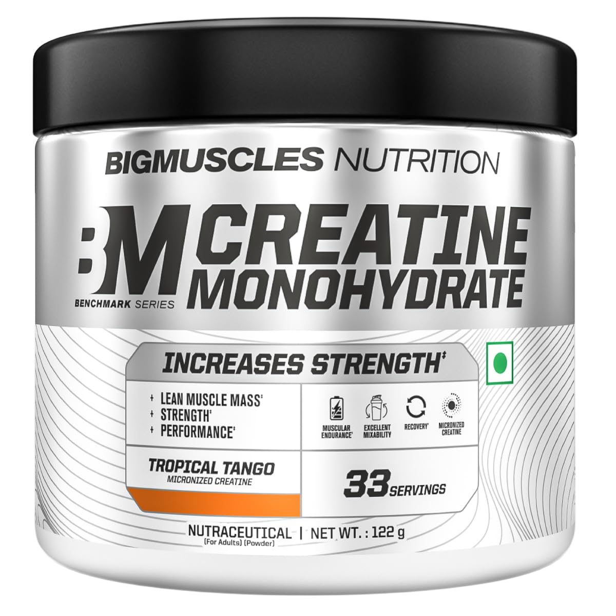 Bigmuscles Nutrition Creatine Monohydrate (33 Servings, Tropical Tango) | Micronised Creatine Powder For Enhanced Muscle Strength With Rapid Absorption | Powered By Stevia - No Artificial Sweetners [122g]-image-12