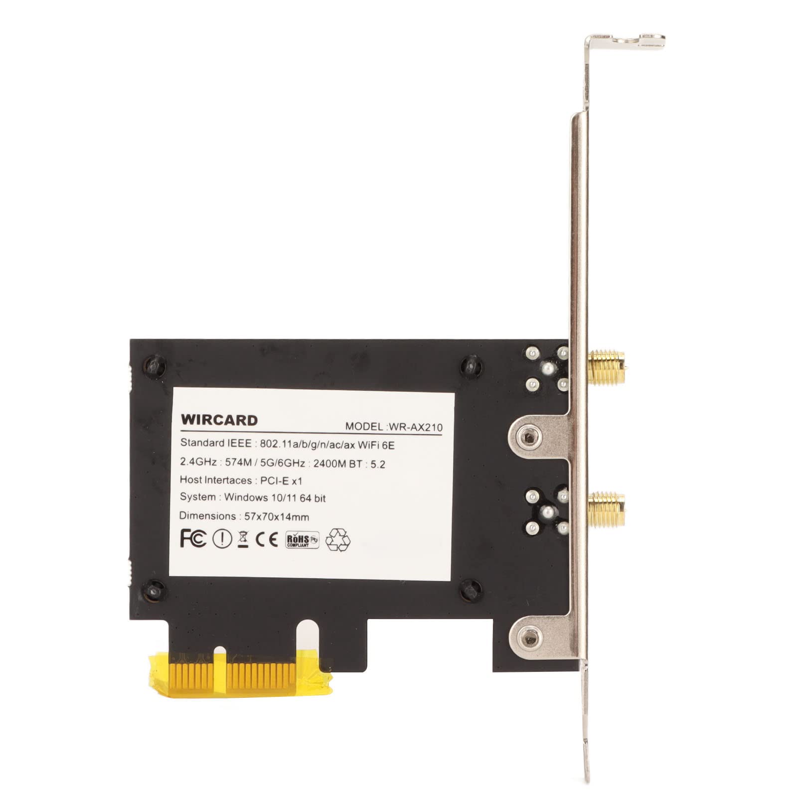 Zunate Scheda WiFi PCIE, 2.4G 5G 6G 5400 Mbps Gigabit Tri-Band WiFi6 Scheda WiFi PCIe per PC Desktop, con MU-Mimo, per Win 10, per Wino 11 a 64 Bit
