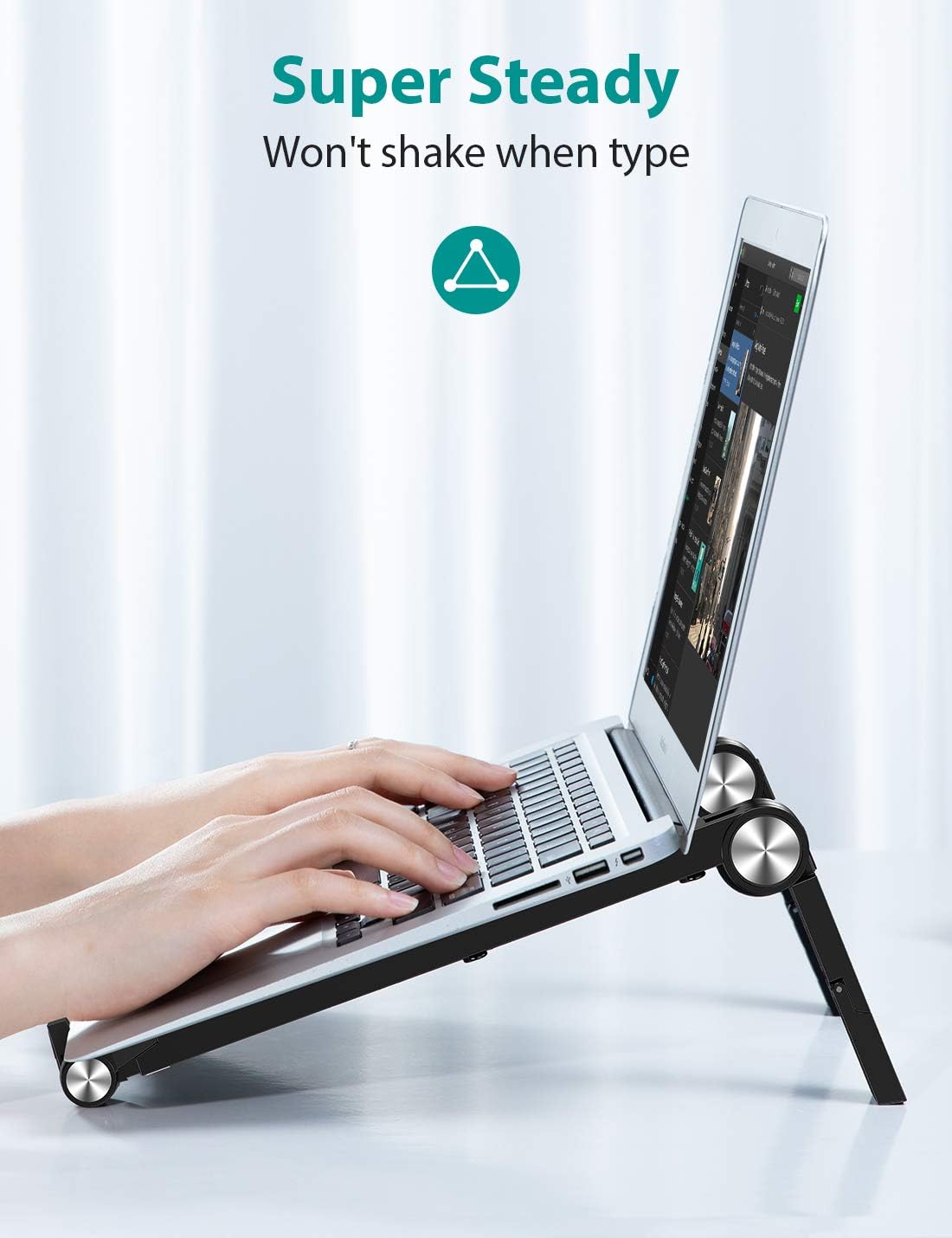 VICSEED Laptop Stand, Multi-Angle Ergonomic Laptops Elevator for Desk, Lightweight Heat-Vent Computer Note Book Riser Compatible with MacBook Pro Air, Lenovo, HP, Dell, More 10-15.6 Inch PC Notebook : Electronics