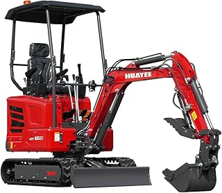 HY18B 2T Mini Excavator, KubotaDiesel 14HP, w/Pilot Controls Side Swing Boom for Construction Landscaping, Includes Hydraulic Thumb & Semi-Auto Quick Coupler, Includes delivery & unloading services