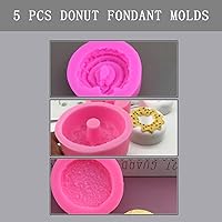 Vista 3 de 5 moldes de dona para fondant antiadherentes, aptos para lavavajillas, resistentes al calor, para tapetes de impresión, fondant barroco, chocolate
