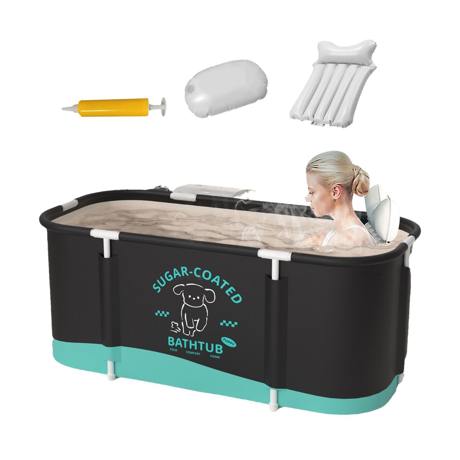 Vasca da Bagno Portatile e Pieghevole Per Adulti - SPA 110 x 60 x 50 cm Con Sistema di Controllo Temperatura Fredda e Calda Per Interni