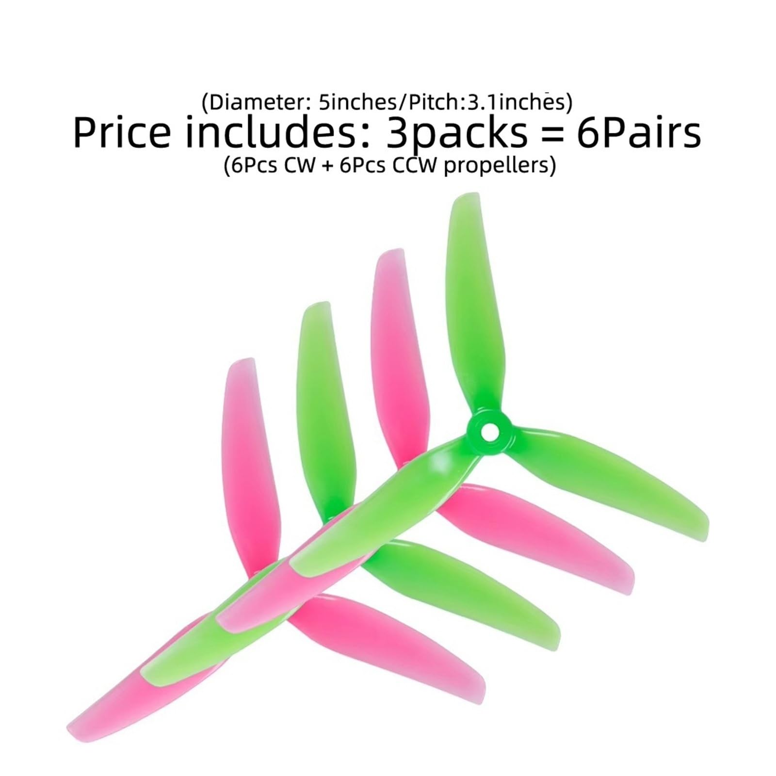 5 cali Tri-Blade śmigło S3/S4/S5/P3/P4/P3.5 6 par (6 par Ethix S3)