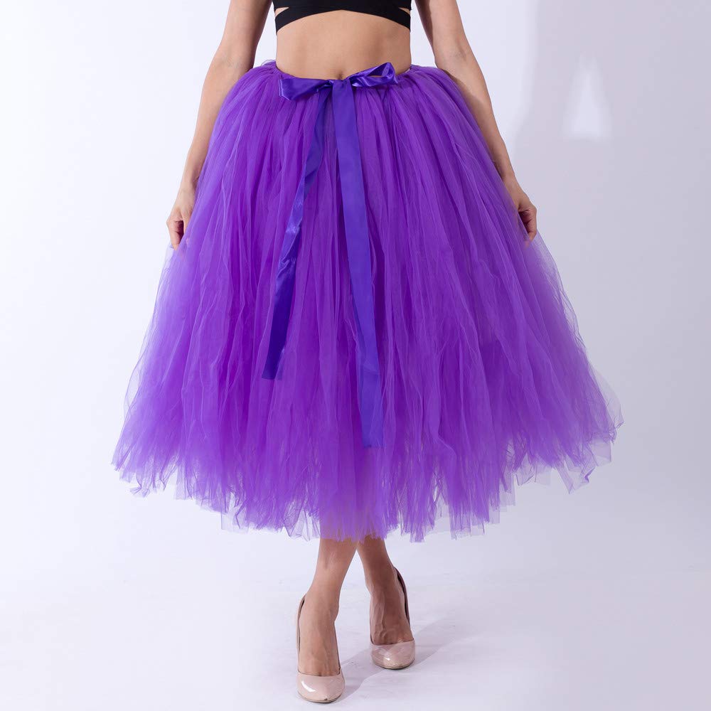 Falda midi de tul para mujer, falda larga de tul, elegantes faldas de fiesta de graduación, falda tutú cómoda con capas, falda de capas de color sólido para carnaval, graduación, moda para dama de