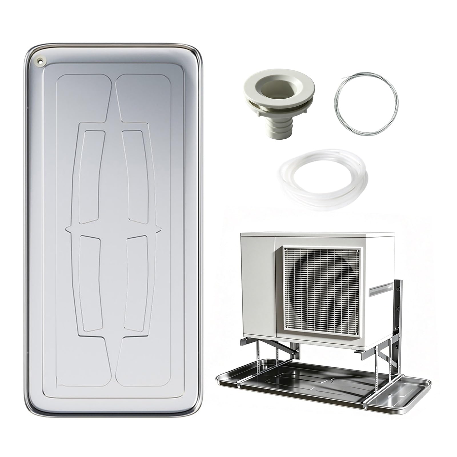 HBOOMOEM Universal Stainless Steel Drip Pan for Air Conditioner, Stainless Steel Window Ac Drip Pan, Suitable for Window Type and Split System Air Conditioners.(A,84 * 39CM/33 * 15.4in)