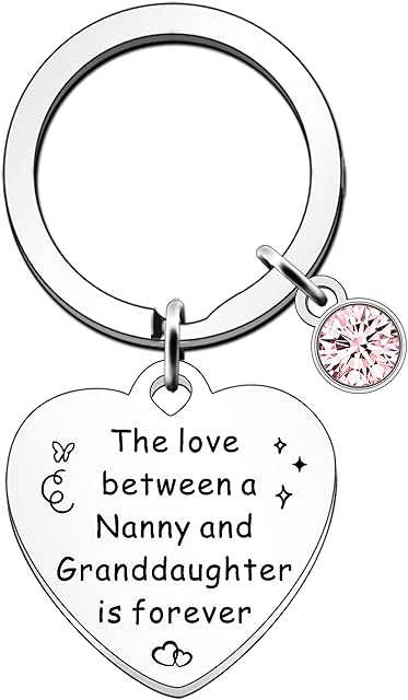 JETTOP Nanny Gifts-Keyring Gifts for Nanny Birthday Christmas Mothers Day Gifts for Nanny The Love Between Nanny and Granddaughter is Forever