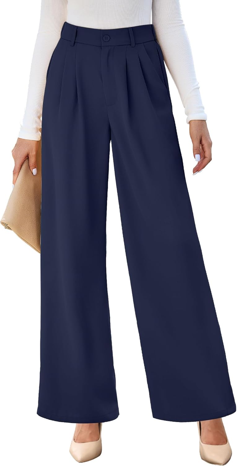 GRAPENT Wide Leg Pants for Women Work Business Casual High Waisted Dressy Pants Flowy Trousers Office