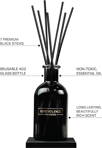 Miniatura 5 de Benevolence LA Difusores de varillas para el hogar, fragancia relajante de bergamota y jazmín Varillas difusoras de varillas de aromaterapia con