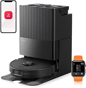 roborock Qrevo Edge S5A Aspirateur Robot 18500 Pa, Robot Aspirateur Laveur avec Double Système Anti-Enchevétrements, DuoDivide Brosse & FlexiArm Serpillière, ChÃssis AdaptiLift. Lavage à l’eau Chaude