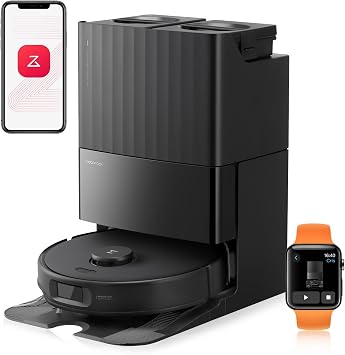 roborock Qrevo Edge S5A Saugroboter mit Wischfunktion,Dual Anti-Tangle-System,18.500Pa,FlexiArm Design Kantenreinigung, Hebarem Wischmopp,75℃ Heißwasser-Moppwäsche (Schwarz)