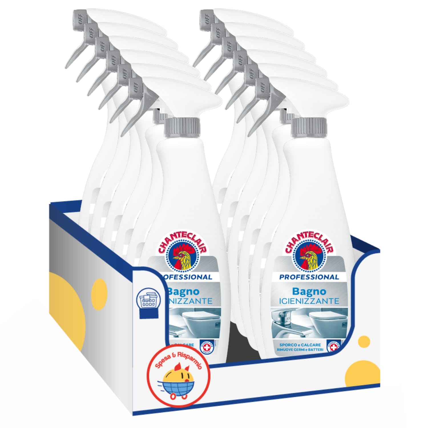Igienizzante professionale per bagno – pulizia profonda e profumo fresco – 700ml – Variazioni 4/8/12 Pezzi (12)