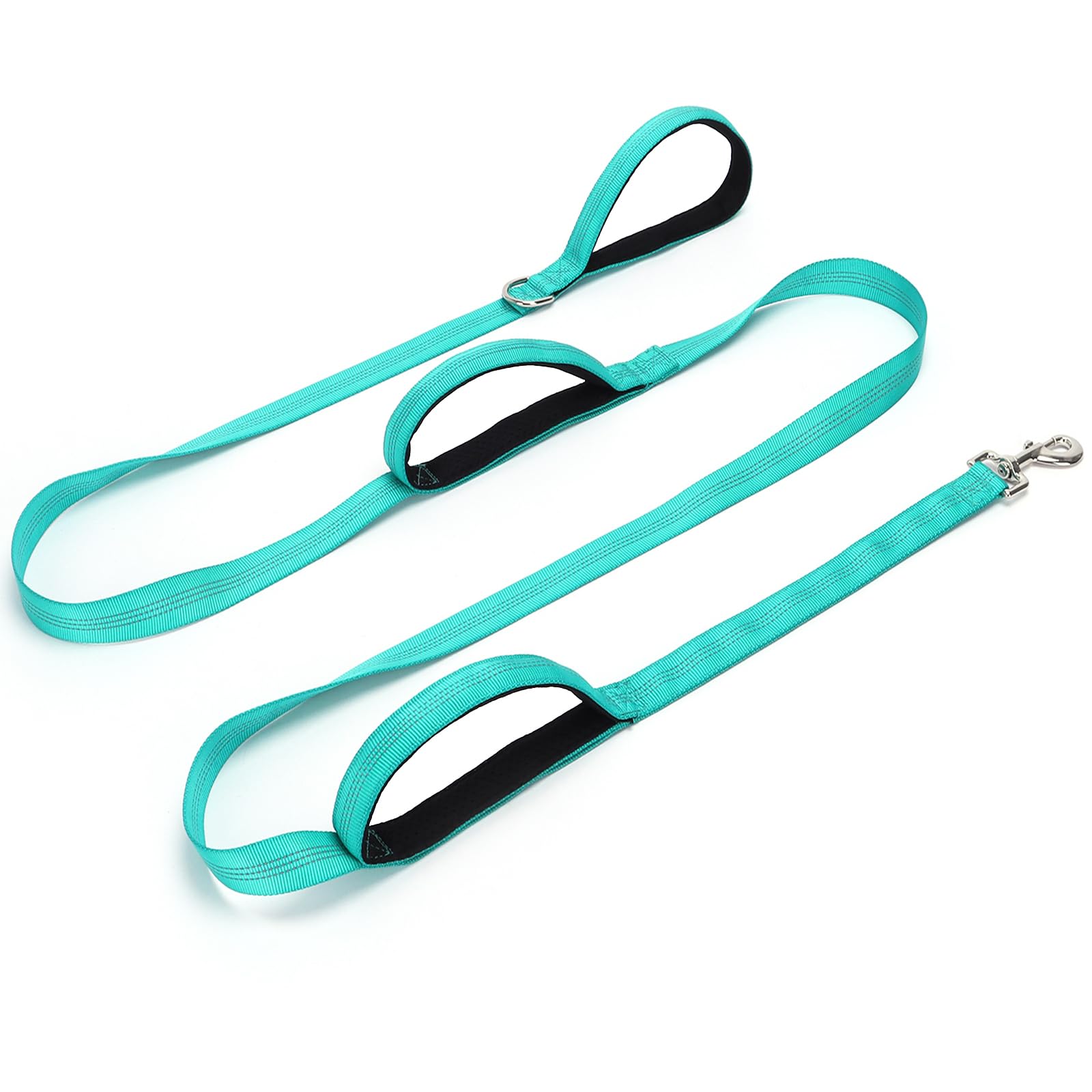 SEPXUFORE 8 ft Three Handle Dog Leash, Strong Nylon Reflective Triple Handle Dog Lead, 3 Traffic Handle Leash for Medium Large Dogs Walking Control