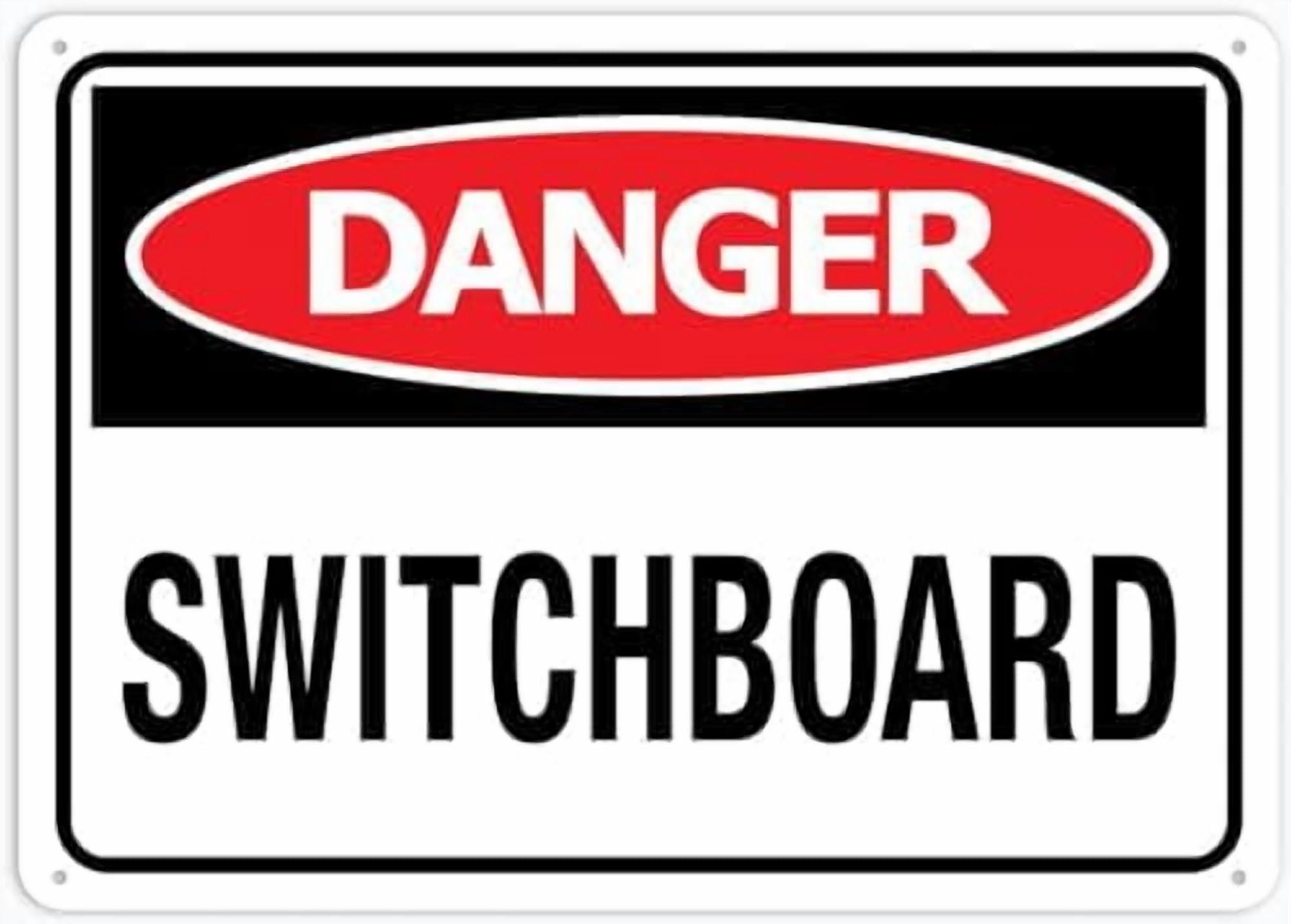 (2-Pack) Metal Tin Sign Danger Switchboard Sign 12X8 Signs Pre-Drilled Holes For Easy Mounting Indoor Or Outdoor Use For Fence Door Or Gate